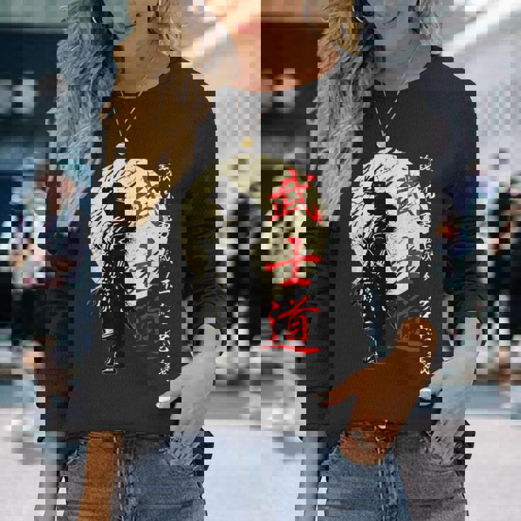 武士道コード侍戦士漢字 長袖Tシャツ 彼女への贈り物