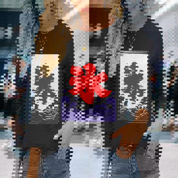 氷 のれん 夏（氷屋 かき氷）お祭り 夜店 漢字 文字 昭和レトロ 和柄 かわいい イラスト 長袖Tシャツ 彼女への贈り物