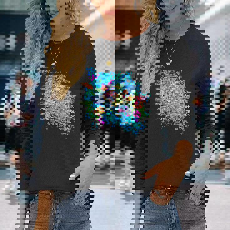 海シリーズ 鮮やかな海亀 長袖Tシャツ 彼女への贈り物