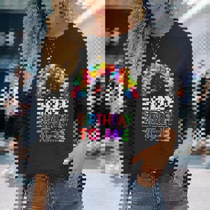 私の誕生日です私にお誕生日おめでとう 長袖Tシャツ 彼女への贈り物