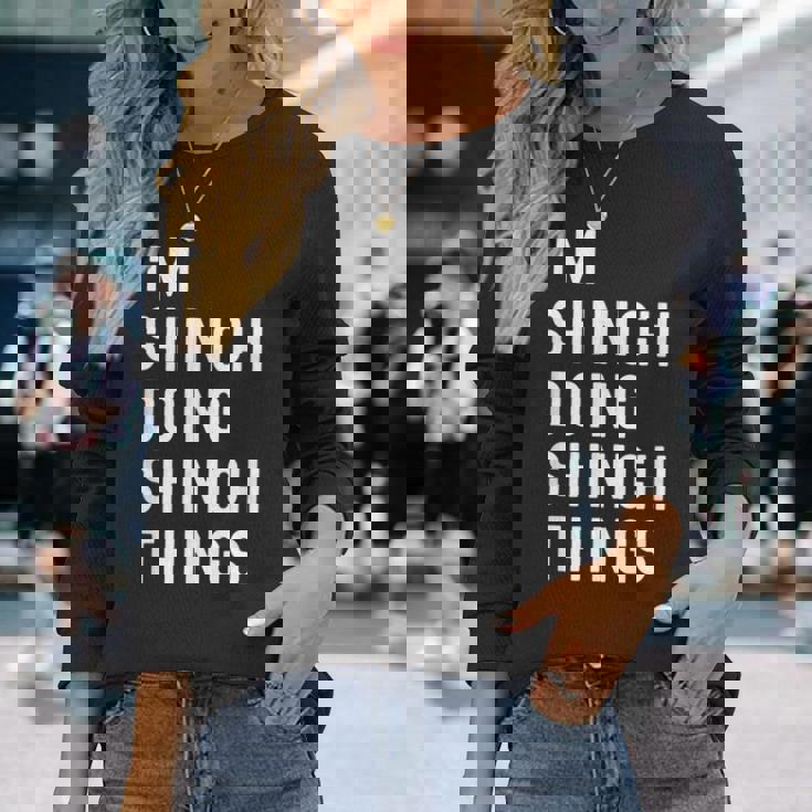 私はhinichiです。Shinichi が行うことを行う。 長袖Tシャツ 彼女への贈り物