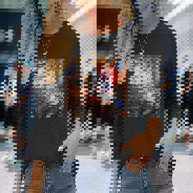 窓を通るパリ マルク・シャガール 長袖Tシャツ 彼女への贈り物