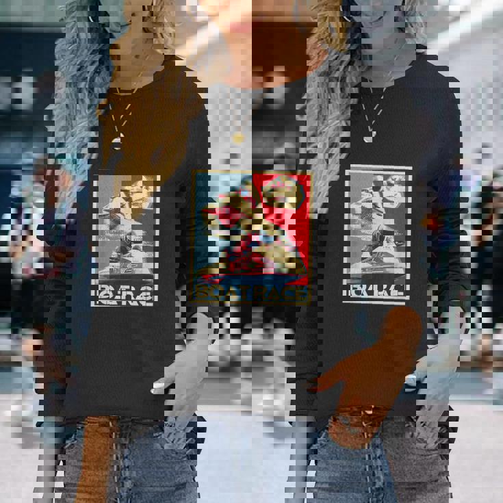 競艇 面白いtシャツ ボートレース メンズ おもしろ 面白 ネタ 面白グッズ 服 文字 文字入り 長袖Tシャツ 彼女への贈り物