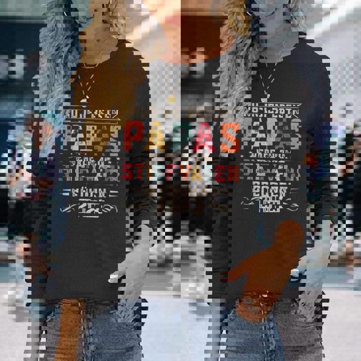 メンズ 義父ボーナスベイターには最高のパパスだけ 長袖Tシャツ 彼女への贈り物