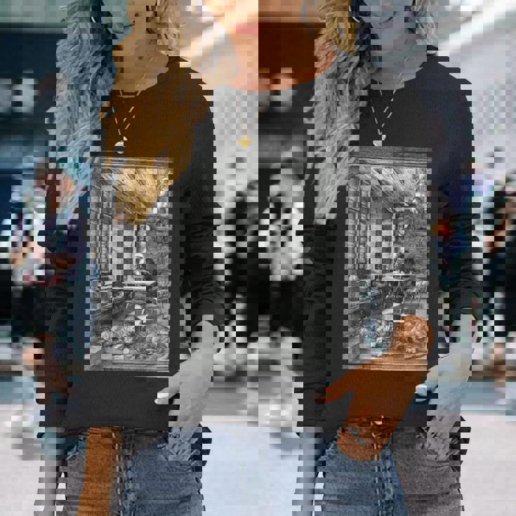 聖ジェロームの研究 アルブレヒト・デューラー ゴシック中世美術 長袖Tシャツ 彼女への贈り物