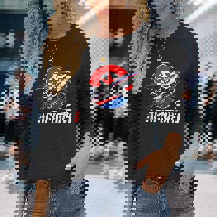 航空高麗 北朝鮮航空母艦 ソビエトツポレフ キム・ジョン 長袖Tシャツ 彼女への贈り物