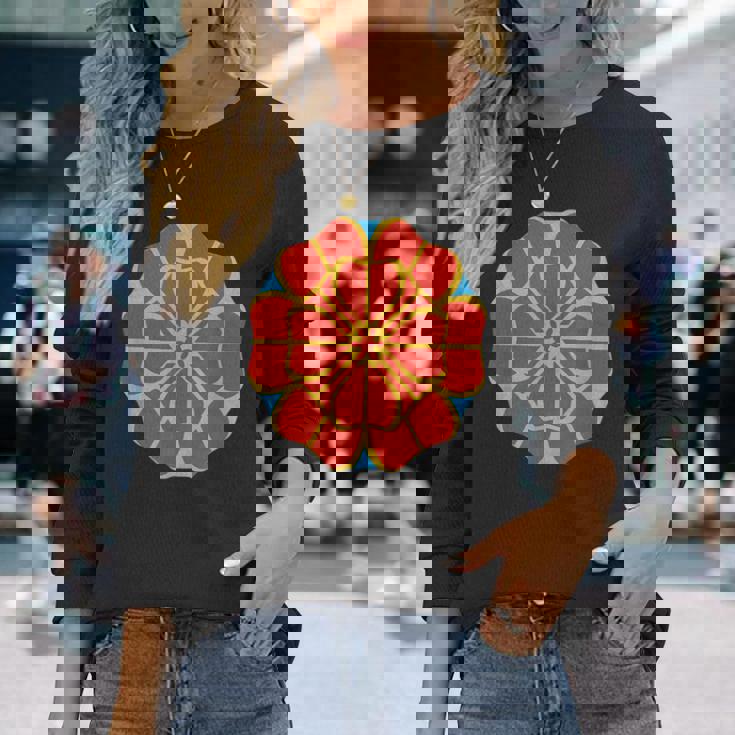 花笠花 琉球 沖縄 日本 琉球諸島 沖縄 長袖Tシャツ 彼女への贈り物