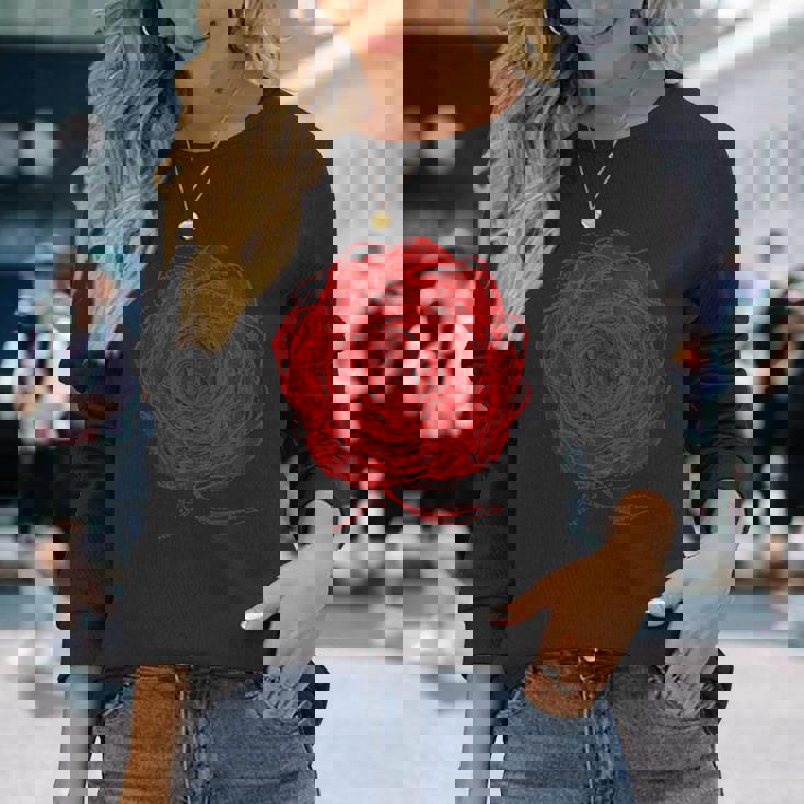 薔薇 花 メンズ レディース 半袖 ロック おしゃれ かっこいい ワイルド 大きいサイズ プリント 黒 ローザス 長袖Tシャツ 彼女への贈り物