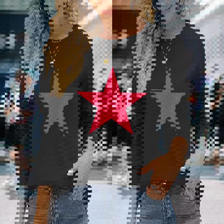 複数の色の風船ガムピンクの星 長袖Tシャツ 彼女への贈り物