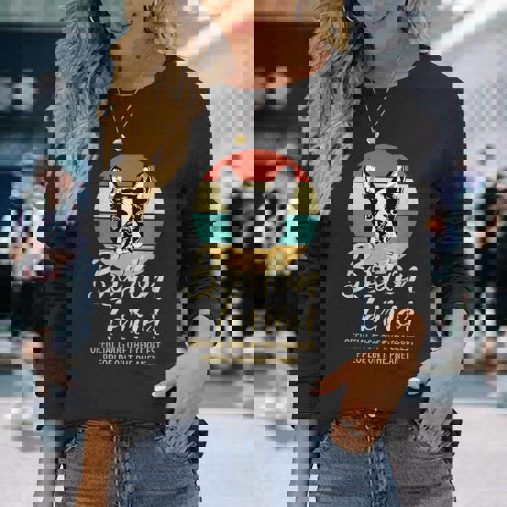 誇り高きボストンテリア オーナーシャツ、ボストンテリア 子犬 長袖Tシャツ 彼女への贈り物