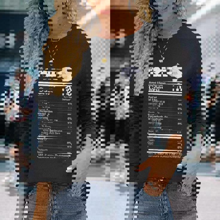 豆腐栄養成分 おもしろ食品 ビーガン ベジタリアンプロテイン 長袖Tシャツ 彼女への贈り物