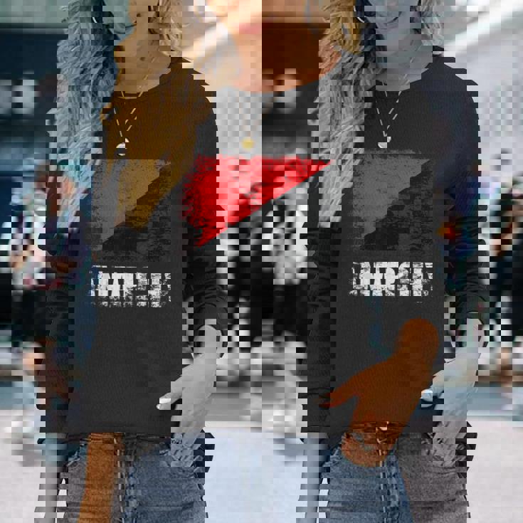 赤黒アナーキーフラッグtシャツ 長袖Tシャツ 彼女への贈り物