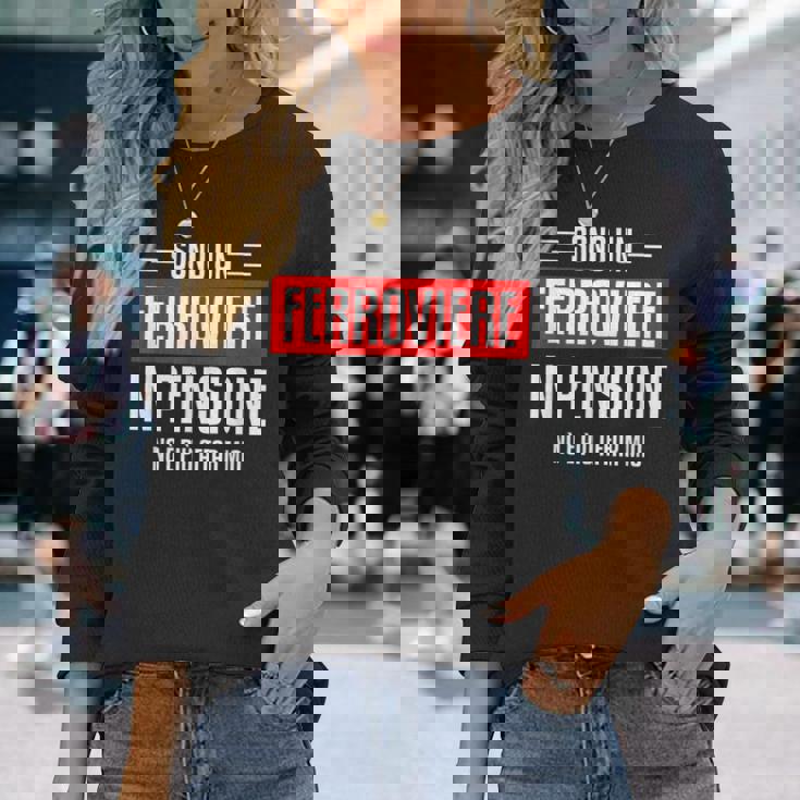 鉄道退職の引用 長袖Tシャツ 彼女への贈り物