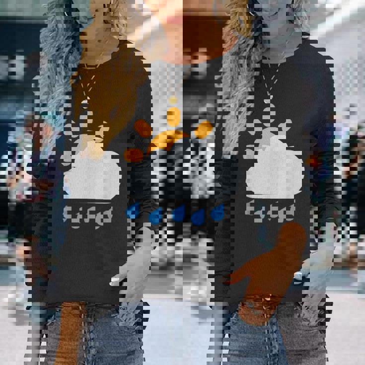 雨雲の向こうの太陽 長袖Tシャツ 彼女への贈り物