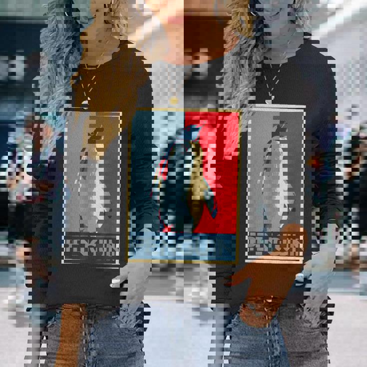 面白tシャツ 海 ペンギン おもしろ かわいい グッズ 服 ネタ メンズ オリジナル 夏 生き物 レトロ 長袖Tシャツ 彼女への贈り物