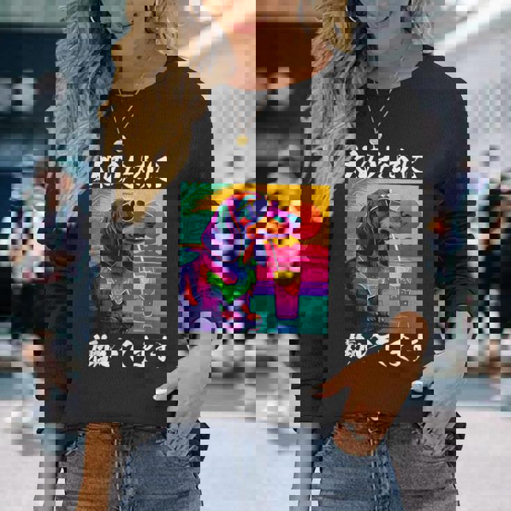 面白いtシャツ ダックスフンド イヌ わんこ メンズ 犬好き グッズ おもしろ 面白い 服 ネタ わんこ 長袖Tシャツ 彼女への贈り物