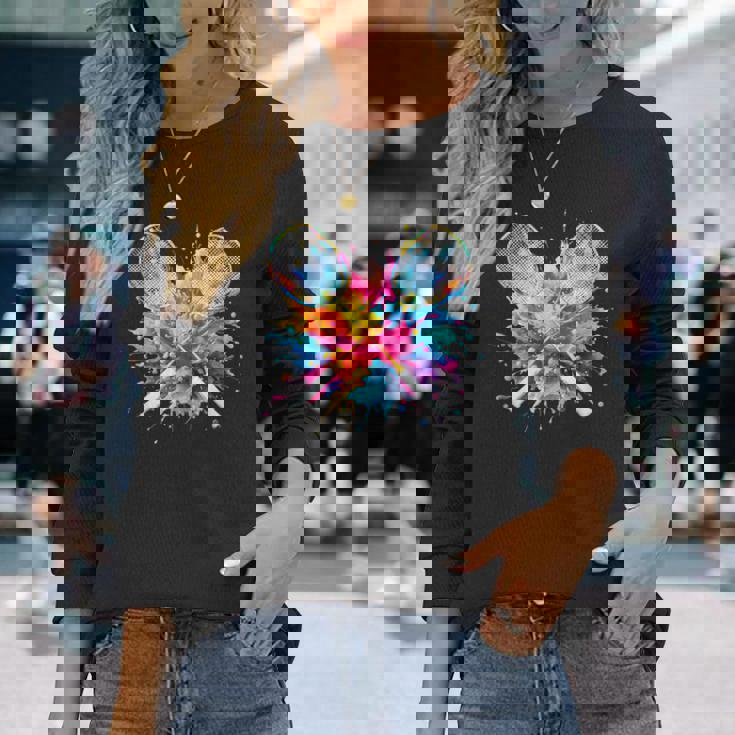 面白いtシャツ バドミントン おもしろ カラフル 服 ネタ メンズ テニス部 おもしろグッズ 大人 子供 長袖Tシャツ 彼女への贈り物