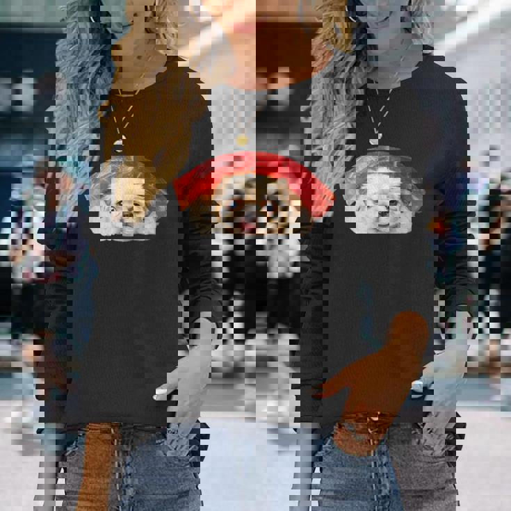 面白いtシャツ ペキニーズ 犬 イヌ 寿司 メンズ 犬好き グッズ かわいい おもしろ 面白い 服 ネタ 長袖Tシャツ 彼女への贈り物