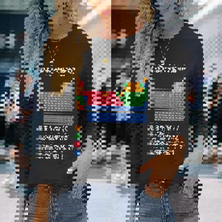 面白いtシャツ 周期表 化学 ネタ 服 おもしろ 元素 オリジナル メンズ ネタ 科学 理系 長袖Tシャツ 彼女への贈り物