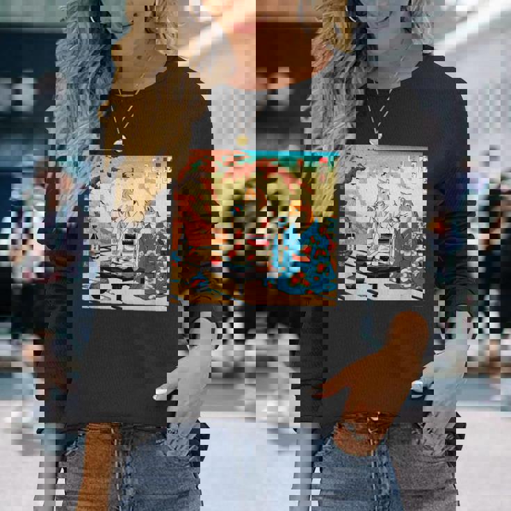 面白いtシャツ 柴犬 酒 イヌ わんこ メンズ 犬好き グッズ かわいい おもしろ 面白い 服 ネタ 浮世絵 長袖Tシャツ 彼女への贈り物