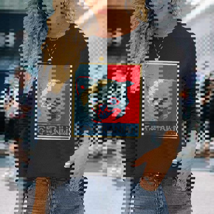 面白いtシャツ 犬 ポメラニアン わんこ メンズ レディース オリジナル おもしろ グッズ 夏 服 ネタ 長袖Tシャツ 彼女への贈り物