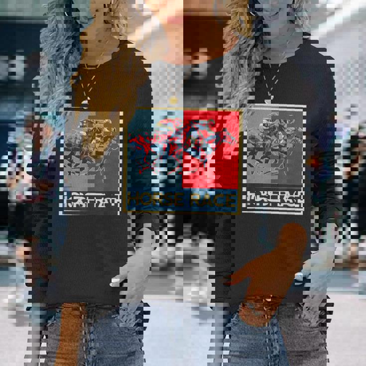 面白いtシャツ 馬tシャツ 競馬 馬 レース 乗馬 ジョッキー メンズ おもしろ 面白い グッズ ネタ 男性用 レトロ 長袖Tシャツ 彼女への贈り物