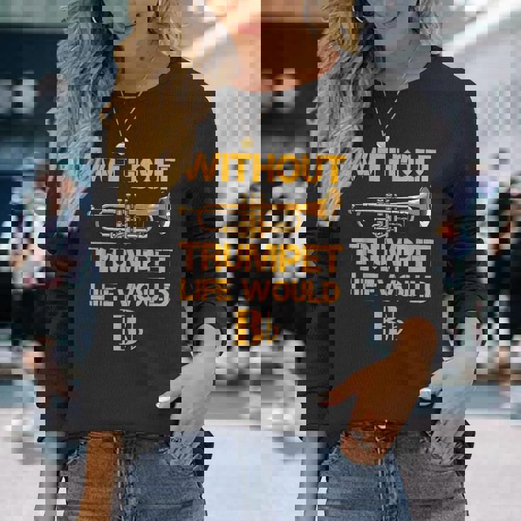 面白いトランペットシャツ 駄じゃれマーチングバンド トランペットジャズミュージシャン 長袖Tシャツ 彼女への贈り物