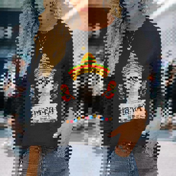 面白いパーティー かわいいビション・フリーゼ ソンブレロ サングラス 長袖Tシャツ 彼女への贈り物