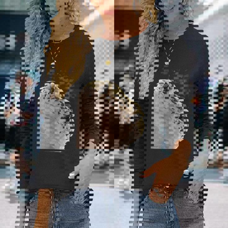 面白い好奇心が強い爬虫類ヒョウモントカゲモドキ 長袖Tシャツ 彼女への贈り物