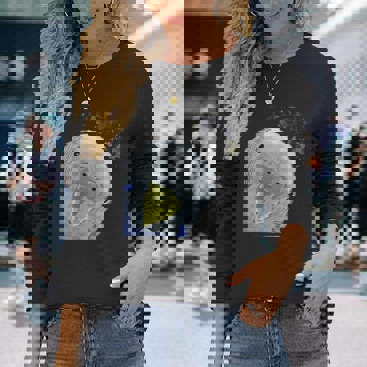 面白い好奇心インコのセキセイインコ 長袖Tシャツ 彼女への贈り物