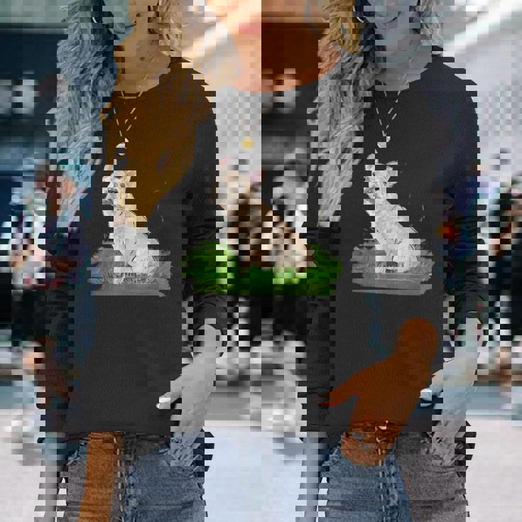 面白い手描きの犬-フレンチブルドッグ愛好家の贈り物 French Bulldogs Lovers 長袖Tシャツ 彼女への贈り物