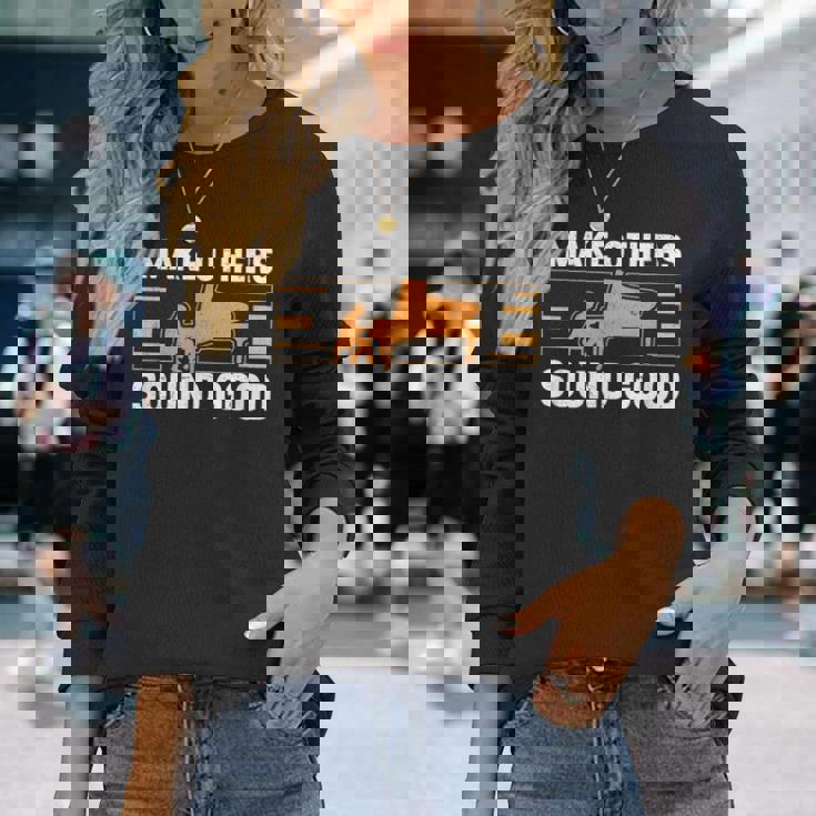 面白い音楽伴奏者 I Make Othersound Good Accompany 長袖Tシャツ 彼女への贈り物