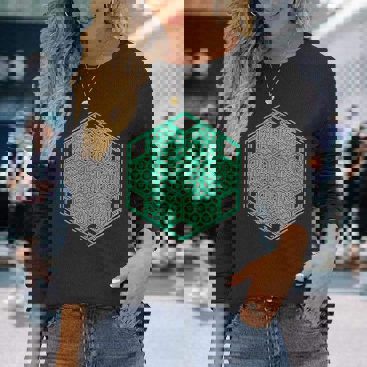 音楽祭 サイケデリックパターン テクノ トランス レイブ ゴア 長袖Tシャツ 彼女への贈り物