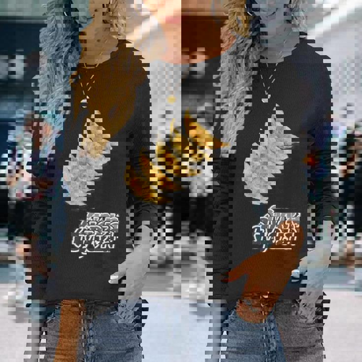 餃子 ぎょうざ Gyoza【中華 Okazu】ご飯タイム【変なtシャツ屋さん】面白い ポップ デザイン イラスト 長袖Tシャツ 彼女への贈り物