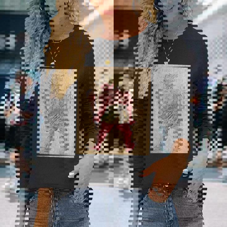 鬼【日本の妖怪シリーズ】 長袖Tシャツ 彼女への贈り物