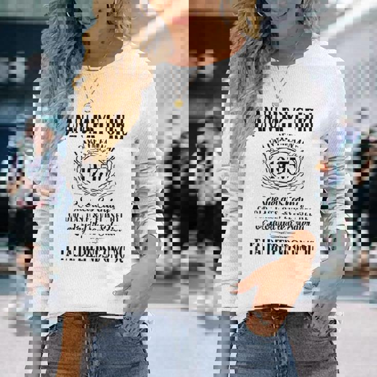 Im 1月ガール 1975年 1月生まれ 1975年 1月少女 長袖Tシャツ 彼女への贈り物