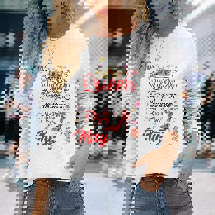 5月31日 誕生日 この女王は5月31日に生まれました 長袖Tシャツ 彼女への贈り物