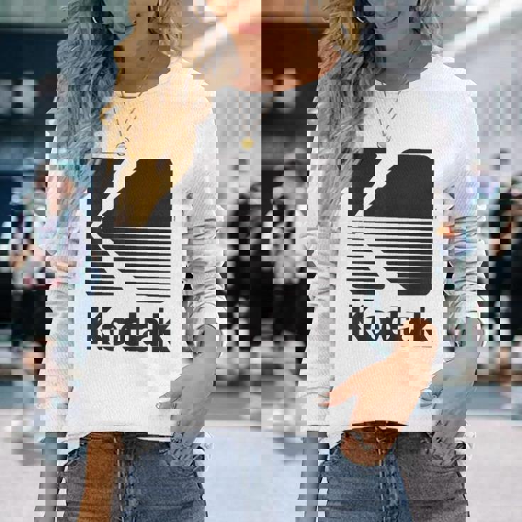 80年代ヴィンテージコダックロゴ ブラック 長袖Tシャツ 彼女への贈り物