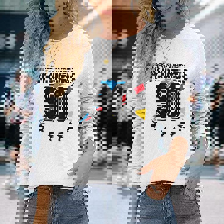 Age Is Just Number スポーツ 90歳 面白い 90歳の誕生日 長袖Tシャツ 彼女への贈り物