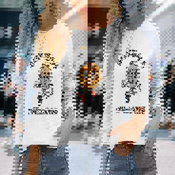 All You Need Is Love And Cookies レトロ 70年代 かわいい ハッピークッキー 長袖tシャツ 長袖Tシャツ 彼女への贈り物