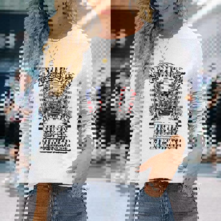 American Big Rig Trucker Heavy Haulage バックプリント 長袖Tシャツ 彼女への贈り物