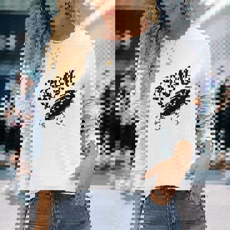 Bite Me 面白いフィッシャーマンフィッシングルアー 長袖Tシャツ 彼女への贈り物