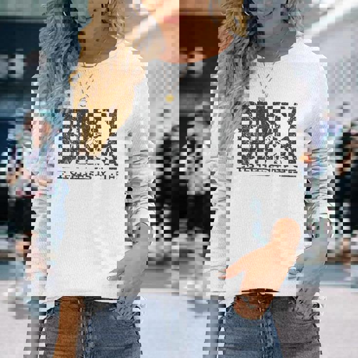 Bmxビンテージバイクファンの贈り物少年少女自転車bmx 長袖Tシャツ 彼女への贈り物