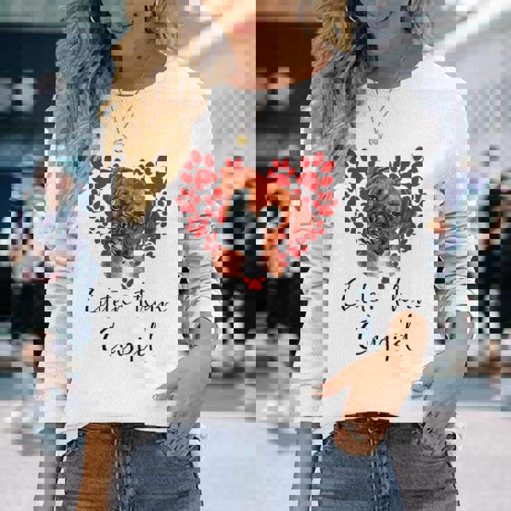 Boxer Dog Cuter Than Cupidalentines Day ボクサー犬 長袖Tシャツ 彼女への贈り物