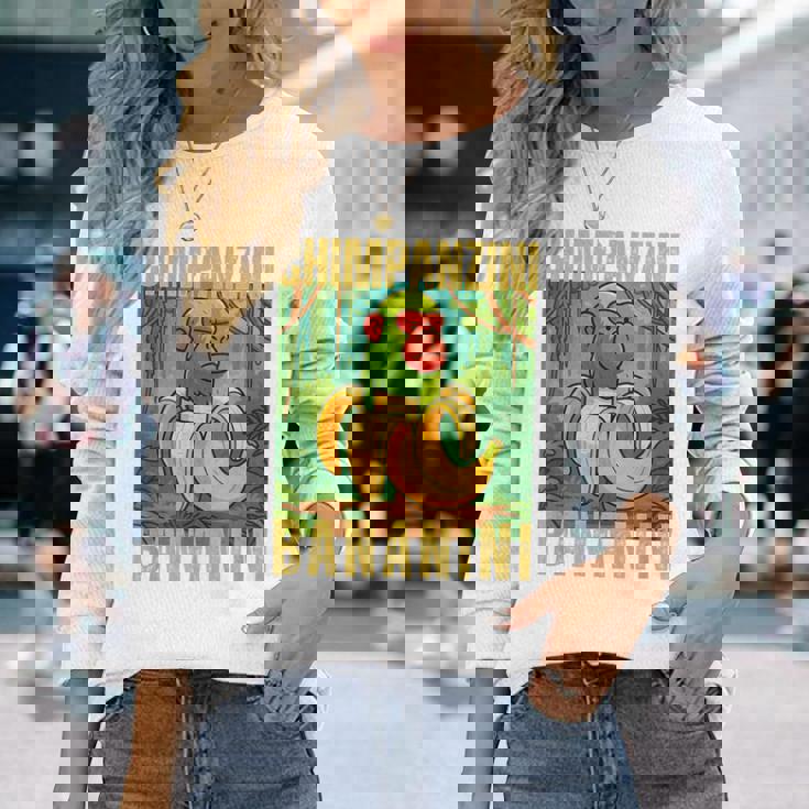 Chimpanzini Bananini Italian Brainrot 長袖Tシャツ 彼女への贈り物