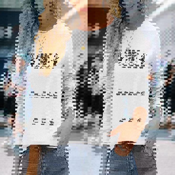 Class Of 2037 Grow With Me 手形 幼稚園 12年生 長袖Tシャツ 彼女への贈り物