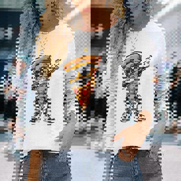 Dabbing Pizza スライス ダンス ピザ 幼児 男の子 ダンス 食通 長袖Tシャツ 彼女への贈り物