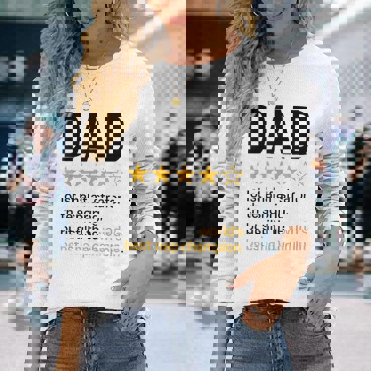 Dadtar Rating いびきジョーク 世界最高のお昼寝チャンピオン 長袖Tシャツ 彼女への贈り物