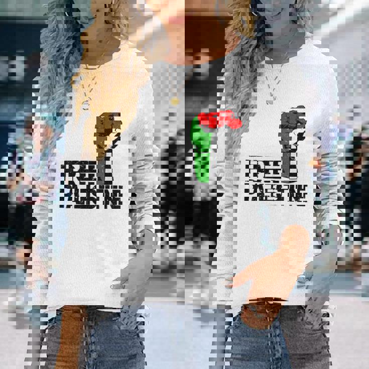 Free Palestine パレスチナの旗無料パレスチナ 長袖Tシャツ 彼女への贈り物