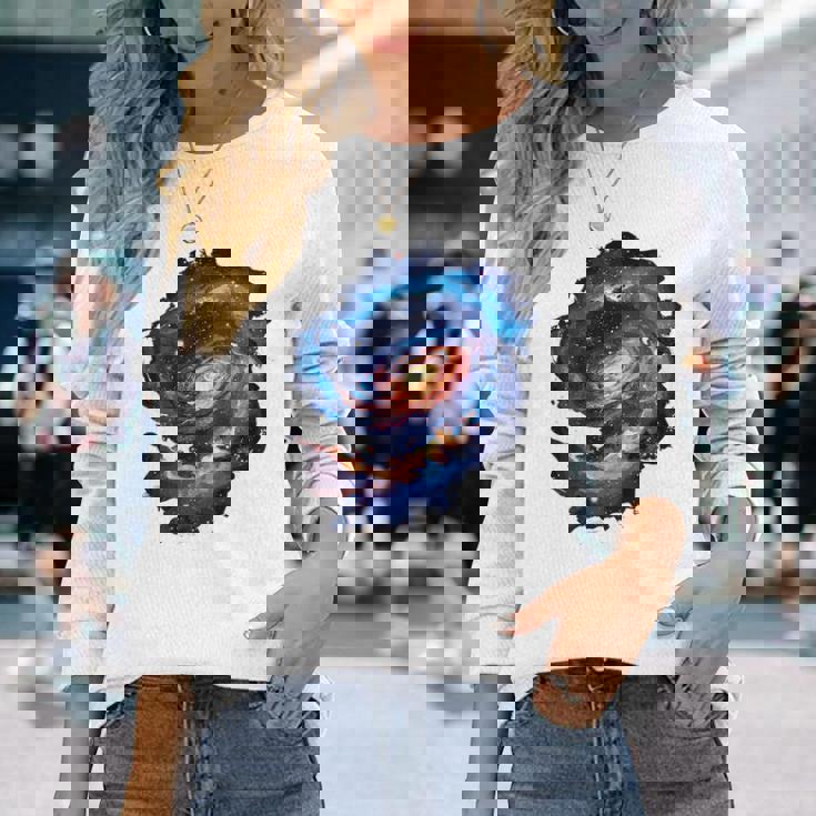 Galaxy Backprint 長袖Tシャツ 彼女への贈り物